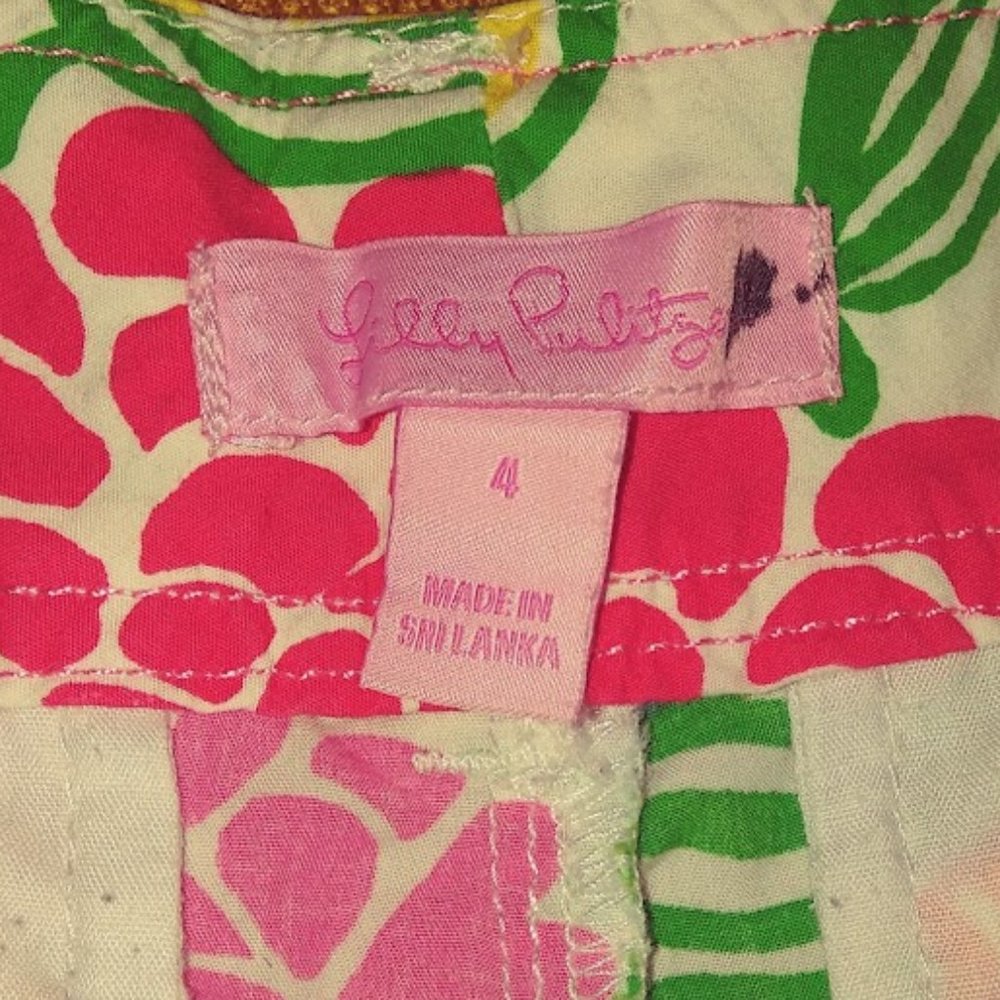 Lilly Pulitzer Floral Resort Fit Bermuda 100% Cotton Shorts Sz 4 - Picture 7 of 8